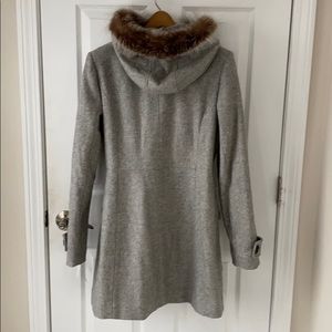 Pendleton Gray Wool coat w/ Real Fur Sz. 12 Large